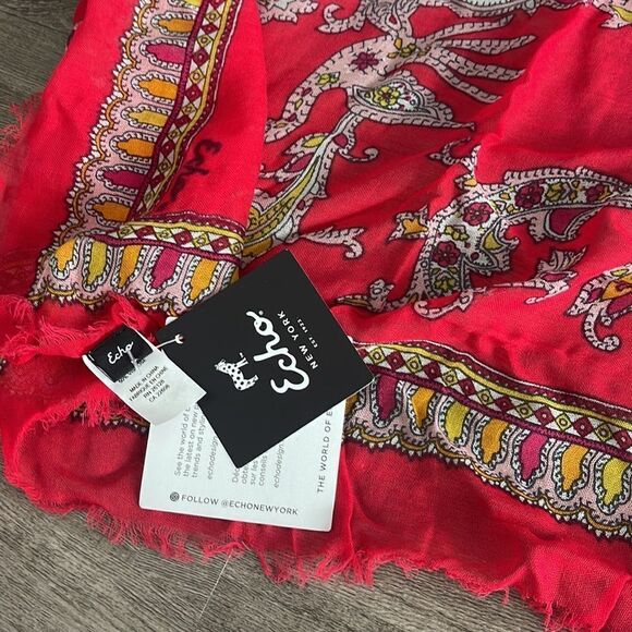 Echo Design cotton/viscose large oversize scarf 🧣 - Picture 3 of 4